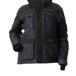 Fancy-Ladies Only! DSG Arctic Appeal 2.0 Ice Fishing Jacket - Black Realtree Wave®, Dusty Teal, Oatmeal