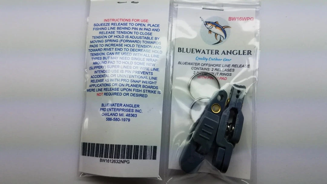 Ice Strong Outdoors Blue Water Angler 2 Pack Blue/Gray Color Release (Pin In Pad) - Planer Board/Snap Weight Line Release BlueWater Releases 3 Ice Strong Outdoors Blue Water Angler 2 Pack Blue/Gray Color Release (Pin In Pad) - Planer Board/Snap Weight Line Release BlueWater Releases