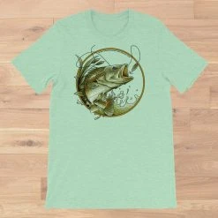 Rockstarlette Bass Fishing Relaxed Fit T Shirt, Heather Mint