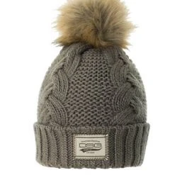 Fancy-Ladies Only! DSG Chunky Knit Pom Beanie - Tan, Navy Or Warm Grey