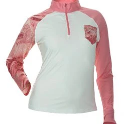 DSG Realtree Fishing® Camo 1/4 Zip Shirt - UPF 50 - Salmon Or Aqua Fancy-Ladies Only!