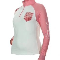 DSG Realtree Fishing® Camo 1/4 Zip Shirt - UPF 50 - Salmon Or Aqua Fancy-Ladies Only!