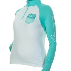 DSG Realtree Fishing® Camo 1/4 Zip Shirt - UPF 50 - Salmon Or Aqua Fancy-Ladies Only!