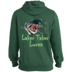 CustomCat Laker Taker Lures & Swag Men's Laker Taker Lures/Patriotic Logo TALL Size Hoodie (8 Color Choices)