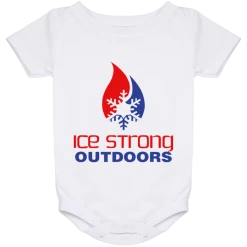 CustomCat Ice Strong Baby Onesie 24 Month Patriotic Logo Infant Ice Strong Apparel