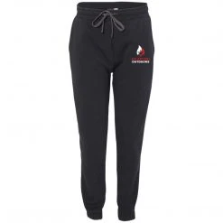 CustomCat Fancy-Ladies Only! Ice Strong Outdoors Adult Fleece Joggers-Red/White Logo - Black/Charcoal/Heather Grey