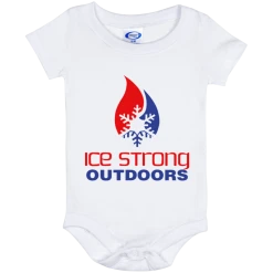 CustomCat Ice Strong Baby Onesie 06 Month Patriotic Logo