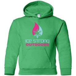 CustomCat Youth Pullover Hoodie Blue & Pink Logo (LOTS Of Color Choices) Kid's Ice Strong Apparel