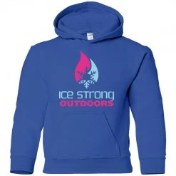 CustomCat Youth Pullover Hoodie Blue & Pink Logo (LOTS Of Color Choices) Kid's Ice Strong Apparel