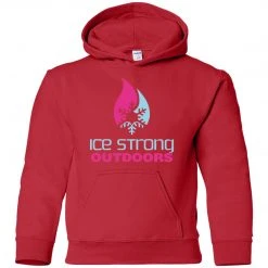 CustomCat Youth Pullover Hoodie Blue & Pink Logo (LOTS Of Color Choices) Kid's Ice Strong Apparel