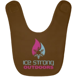 CustomCat Ice Strong Baby Bib Blue & Pink Logo (LOTS Of Bib Color Choices) Infant Ice Strong Apparel