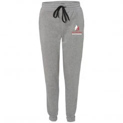 CustomCat Fancy-Ladies Only! Ice Strong Outdoors Adult Fleece Joggers-Red/White Logo - Black/Charcoal/Heather Grey