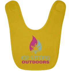 CustomCat Ice Strong Baby Bib Blue & Pink Logo (LOTS Of Bib Color Choices) Infant Ice Strong Apparel