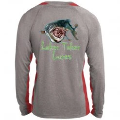 CustomCat Men's Long Sleeve Laker Taker Color Block Shirt - Red/White Logo