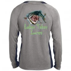 CustomCat Men's Long Sleeve Laker Taker Color Block Shirt - Red/Black Logo Laker Taker Lures & Swag