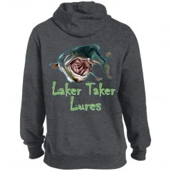 CustomCat Laker Taker Lures & Swag Men's Laker Taker Lures/Patriotic Logo TALL Size Hoodie (8 Color Choices)