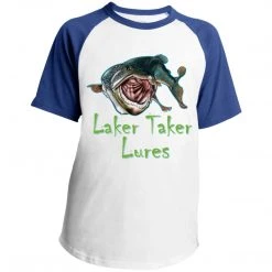 CustomCat Youth Laker Taker Lures SS Colorblock Raglan Jersey (6 Color Choices) Laker Taker Lures & Swag