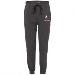 CustomCat Fancy-Ladies Only! Ice Strong Outdoors Adult Fleece Joggers-Red/White Logo - Black/Charcoal/Heather Grey