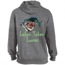 CustomCat Laker Taker Lures & Swag Men's Laker Taker Lures/Patriotic Logo TALL Size Hoodie (8 Color Choices)
