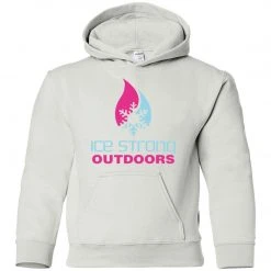CustomCat Youth Pullover Hoodie Blue & Pink Logo (LOTS Of Color Choices) Kid's Ice Strong Apparel