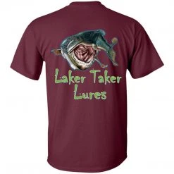 CustomCat Men's Ice Strong Original Logo Front/Laker Taker Back Regular Size Ultra Cotton T-Shirt (11 Color Choices) Laker Taker Lures & Swag