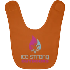 CustomCat Ice Strong Baby Bib Blue & Pink Logo (LOTS Of Bib Color Choices) Infant Ice Strong Apparel