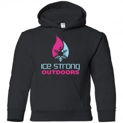 CustomCat Youth Pullover Hoodie Blue & Pink Logo (LOTS Of Color Choices) Kid's Ice Strong Apparel