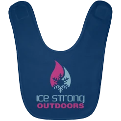 CustomCat Ice Strong Baby Bib Blue & Pink Logo (LOTS Of Bib Color Choices) Infant Ice Strong Apparel