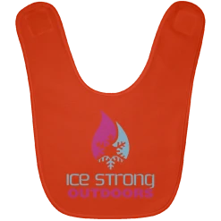 CustomCat Ice Strong Baby Bib Blue & Pink Logo (LOTS Of Bib Color Choices) Infant Ice Strong Apparel