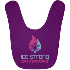 CustomCat Ice Strong Baby Bib Blue & Pink Logo (LOTS Of Bib Color Choices) Infant Ice Strong Apparel