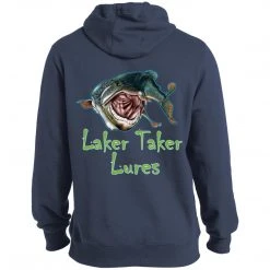 CustomCat Laker Taker Lures & Swag Men's Laker Taker Lures/Patriotic Logo TALL Size Hoodie (8 Color Choices)