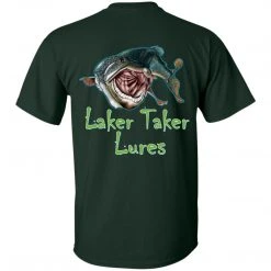 CustomCat Men's Ice Strong Original Logo Front/Laker Taker Back Regular Size Ultra Cotton T-Shirt (11 Color Choices) Laker Taker Lures & Swag