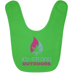 CustomCat Ice Strong Baby Bib Blue & Pink Logo (LOTS Of Bib Color Choices) Infant Ice Strong Apparel