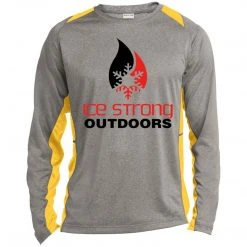 CustomCat Men's Long Sleeve Laker Taker Color Block Shirt - Red/Black Logo Laker Taker Lures & Swag
