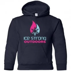 CustomCat Youth Pullover Hoodie Blue & Pink Logo (LOTS Of Color Choices) Kid's Ice Strong Apparel