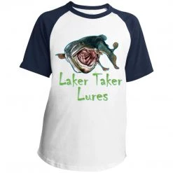 CustomCat Youth Laker Taker Lures SS Colorblock Raglan Jersey (6 Color Choices) Laker Taker Lures & Swag