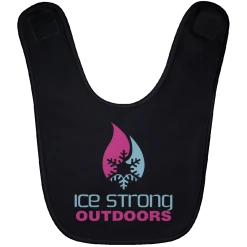 CustomCat Ice Strong Baby Bib Blue & Pink Logo (LOTS Of Bib Color Choices) Infant Ice Strong Apparel
