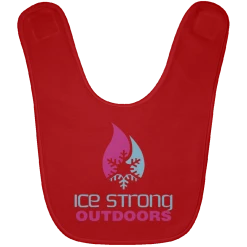 CustomCat Ice Strong Baby Bib Blue & Pink Logo (LOTS Of Bib Color Choices) Infant Ice Strong Apparel