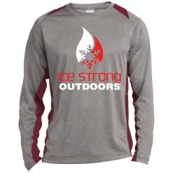 CustomCat Men's Long Sleeve Laker Taker Color Block Shirt - Red/White Logo