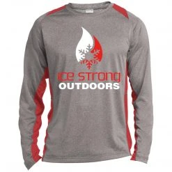 CustomCat Men's Long Sleeve Laker Taker Color Block Shirt - Red/White Logo