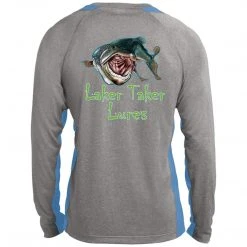 CustomCat Men's Long Sleeve Laker Taker Color Block Shirt - Red/Black Logo Laker Taker Lures & Swag