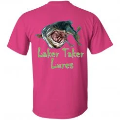 CustomCat Laker Taker Lures & Swag Men's Ice Strong Patriotic Logo Front/Laker Taker Back Regular Size Ultra Cotton T-Shirt (12 Color Choices)