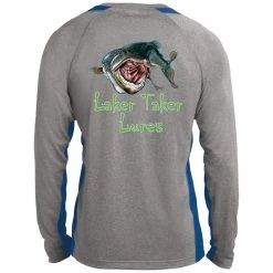 CustomCat Men's Long Sleeve Laker Taker Color Block Shirt - Red/Black Logo Laker Taker Lures & Swag