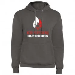 CustomCat Men's Regular Pullover Hooded Sweatshirt Red & White Logo (Athletic Heather, Charcoal, Black, Navy, Royal, Olive) Men's Ice Strong Apparel
