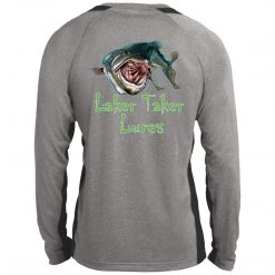 CustomCat Men's Long Sleeve Laker Taker Color Block Shirt - Red/Black Logo Laker Taker Lures & Swag