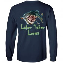 CustomCat Men's Long Sleeve Laker Taker Tee - Red/White Logo Laker Taker Lures & Swag