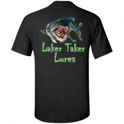 CustomCat Men's Ice Strong Patriotic Chest/Laker Taker Back TALL Ultra Cotton T-Shirt (4 Color Choices) Laker Taker Lures & Swag