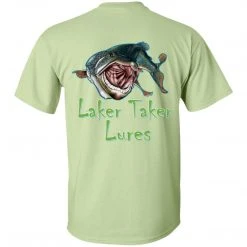 CustomCat Laker Taker Lures & Swag Men's Ice Strong Patriotic Logo Front/Laker Taker Back Regular Size Ultra Cotton T-Shirt (12 Color Choices)