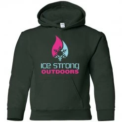 CustomCat Youth Pullover Hoodie Blue & Pink Logo (LOTS Of Color Choices) Kid's Ice Strong Apparel