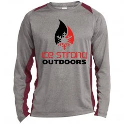 CustomCat Men's Long Sleeve Laker Taker Color Block Shirt - Red/Black Logo Laker Taker Lures & Swag